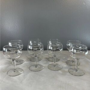 Small Stem vintage mini cordial bar ware  Glasses Set Of 8 4” tall 2” width